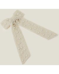 Accessorize - Beaded Statement Pearl Hair Bow - Lyst