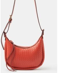 Accessorize - Crossbody Bags Leather Woven Scoop Bag - Lyst