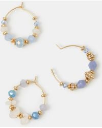 Accessorize - 3-Pack Mini Beaded Hoop Earrings - Lyst