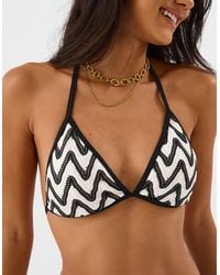Accessorize - Mono Crochet Triangle Bikini Top - Lyst
