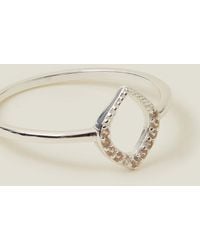 Accessorize - Women's Silver 925 Sterling Plated Teardrop Ring - Lyst