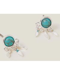 Accessorize - Sterling Silver-plated Leaf Drop Earrings - Lyst