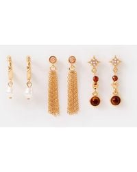 Accessorize - 3-Pack Tassel Drop Earrings - Lyst