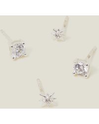Accessorize - 2-pack Sterling Silver-plated Star Earrings - Lyst