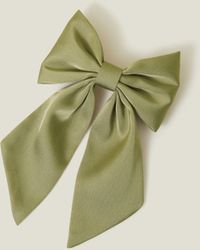 Accessorize - Women's Green Satin Bow Hair Clip - Lyst