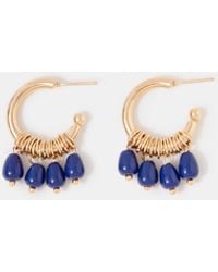 Accessorize - Bead Charm Hoop Earrings - Lyst