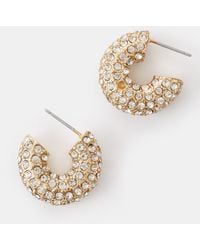 Accessorize - Chunky Diamanté Hoop Earrings - Lyst