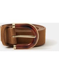 Accessorize - Resin Buckle Suede Belt - Lyst
