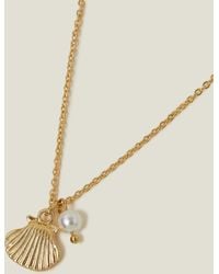 Accessorize - Pearly Shell Pendant Necklace - Lyst