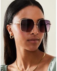 Accessorize - Oversized Metal Square Sunglasses - Lyst