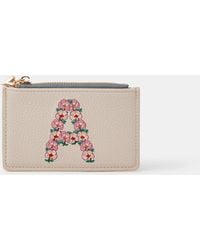 Accessorize - Floral Embroidered Initial Card Holder - Lyst