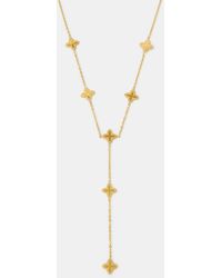 Accessorize - Stainless Steel Clover Lariat Necklace - Lyst