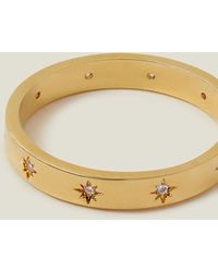 Accessorize - Women's 14ct Gold-plated Star Band Ring Gold - Lyst