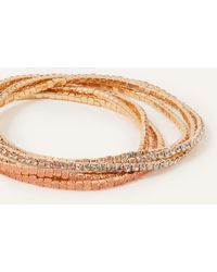Accessorize - Women's Gold Sparkle Stretch Bracelets 6 Pack - Lyst