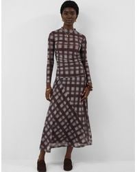 Accessorize - Check Print Mesh Long Sleeve Top - Lyst