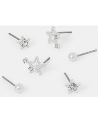 Accessorize - 3-Pack Shooting Star Stud Earrings - Lyst