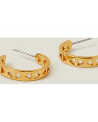 Accessorize - Women's 14ct Gold-plated Cut-out Hoops - Lyst