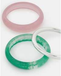 Accessorize - 3-Pack Chunky Resin & Metal Bangles - Lyst