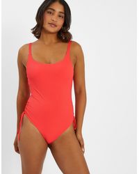 Accessorize - Rib Tie-Side Swimsuit - Lyst