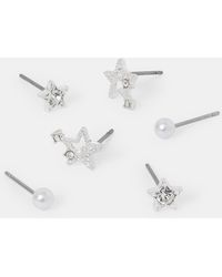 Accessorize - 3-Pack Shooting Star Stud Earrings - Lyst