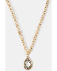 Accessorize - Teardrop Gemstone Pendant Necklace - Lyst