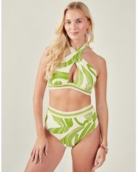 Accessorize - Women's Squiggle Print Halter Bikini Top Green - Lyst