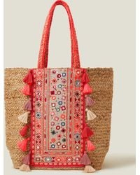 Accessorize - Red Floral Embroidered Shoulder Bag - Lyst
