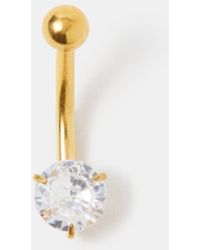 Accessorize - 14Ct Plated Stainless Steel Surgical Belly Bar - Lyst