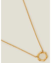 Accessorize - Women's 14ct Gold-plated Molten Flower Pendant Necklace - Lyst