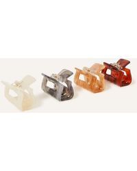 Accessorize - Cream, And Acrylic Marble Claw Clips 4 Pack - Lyst