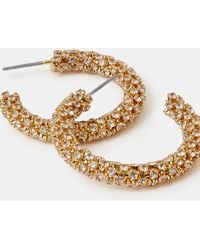 Accessorize - Chunky Diamanté Hoop Earrings - Lyst