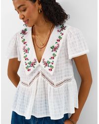 Accessorize - Floral Embroidered Collar Blouse - Lyst