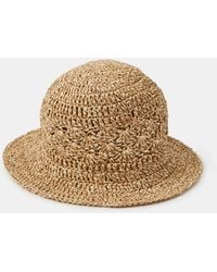 Accessorize - Straw Crochet Bucket Hat - Lyst