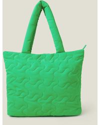 Accessorize - Women's Green Quilted Shopper Bag - Lyst