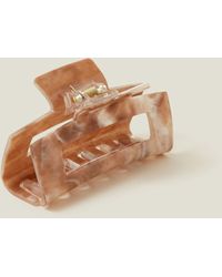 Accessorize - Women's Tan Marble Rectangular Claw Clip - Lyst