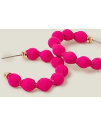 Accessorize - Women's Pink Neon Bobble Hoops - Lyst