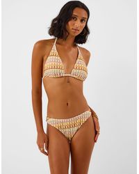 Accessorize - Crochet Tassel Triangle Bikini Top - Lyst