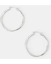 Accessorize - Sterling-Plated Large Molten Hoop Earrings - Lyst