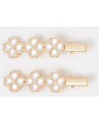 Accessorize - 2-Pack Lucky Clover Hair Clips - Lyst