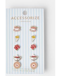 Accessorize - 5-Pack London Food Stud Earrings - Lyst