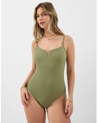 Accessorize - One-Piece Sleeveless Regular V Front Rib Shaping Swimsuit - Lyst