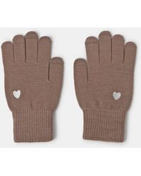 Accessorize - Heart Embroidered Touchscreen Gloves - Lyst