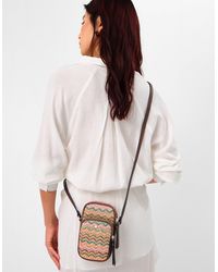 Accessorize - Stripe Raffia Phone Bag - Lyst