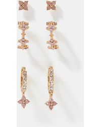 Accessorize - 3-Pack Flower Stud & Hoop Earrings - Lyst