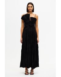 Acler Sanna Pleated Maxi Dress in Natural | Lyst