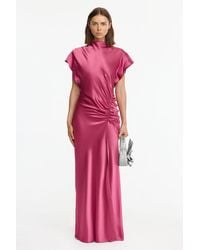 Acler - Floor-Length Satin Maxi Dress - Lyst