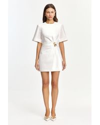Acler - Mannersly Mini Dress By Linen Blend - Lyst