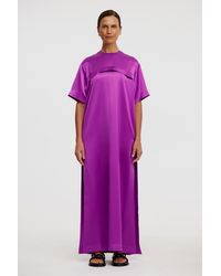 Acler - Oversized Satin T-Shirt Dress For - Lyst