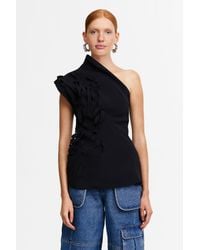 Acler - One-Shoulder Asymmetrical Collar Top For - Lyst