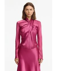 Acler - Long Sleeve Satin Top - Lyst